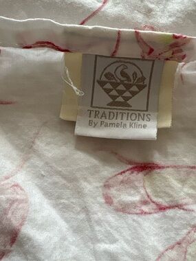 Tradition by Pamela Klein full sheet white and pink ballerina pinkquilt with red